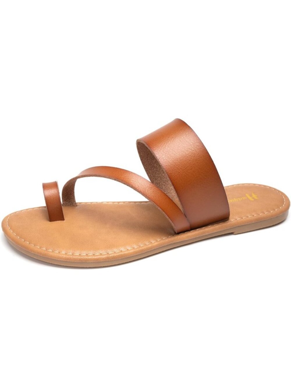 Women's Brown Comfortable Casual Summer Slip On Flat Flip Flop Slide Sandals